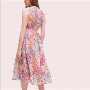 Floral dot burnout dress